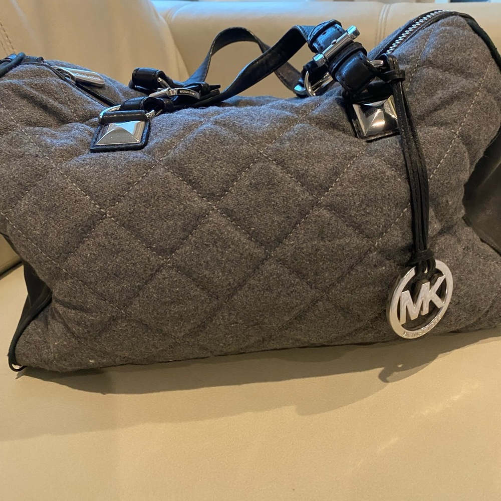 Michael Kors grey quilt satchel